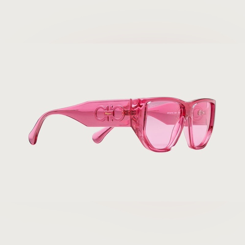 Salvatore Ferragamo “MARCHON” transparent Pink Sunglasses with case 🕶️ - Picture 2 of 10